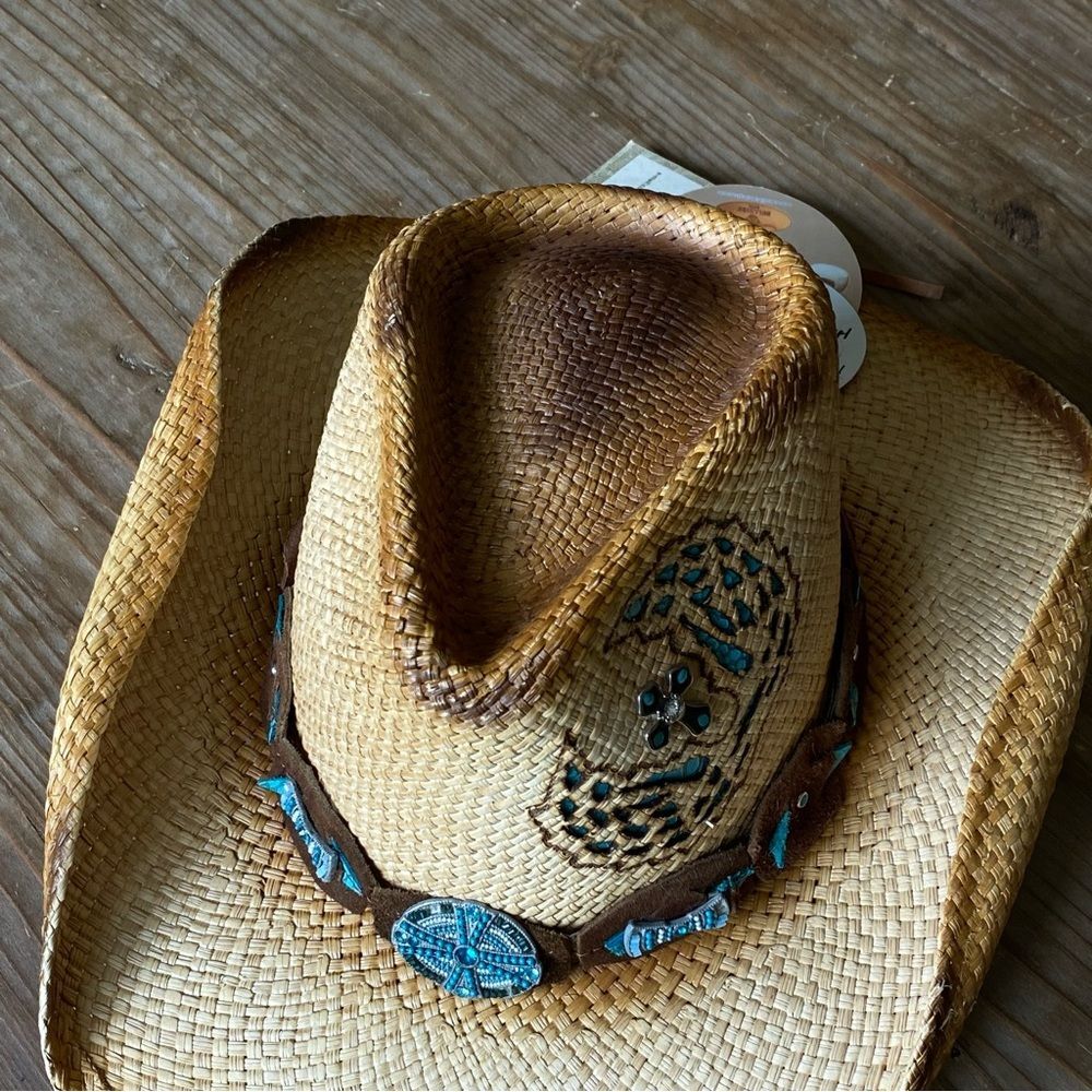 NEW Bullhide Hope Has Wings Straw Cowgirl Rodeo Hat Medium - Picture 6 of 14